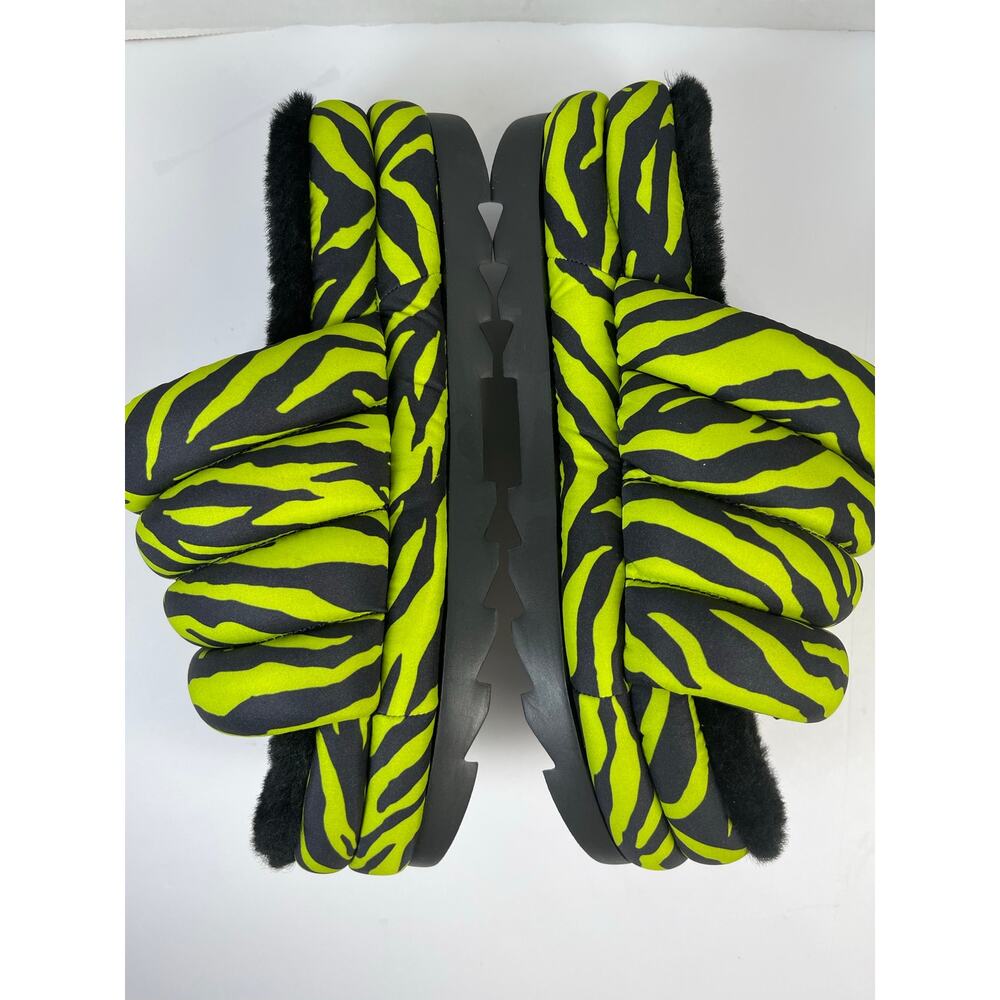 UGG women’s maxi slide tiger size 9 sheepskin sandals black green - Picture 2 of 11